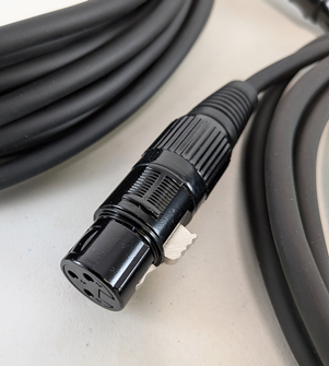 Mic Leads XLR 3 pin with Black Connectors & Soft Flexible Cable – Select Length
